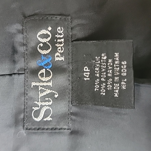 STYLE & CO. Petite Brown Black Tweed Houndstooth 3 Button Lady Jacket Blazer 14P - Picture 7 of 10